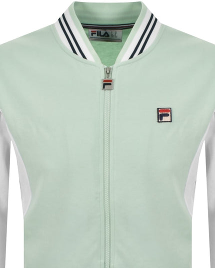 Fila Vintage Settanta Retro 70s Borg Track Top in Mint Green