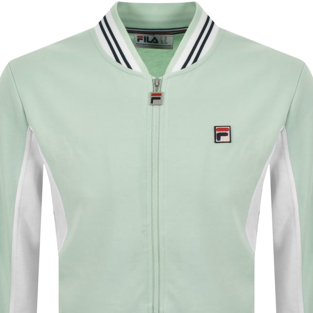 Fila Vintage Settanta Retro 70s Borg Track Top in Mint Green