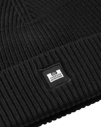 Weekend Offender Kettama Rib Knit Beanie Black