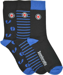 Lambretta 3 Pack Socks Black/Blue