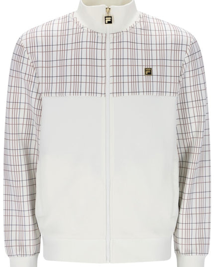 FILA Regan Printed Check Track Top in White Down - 450