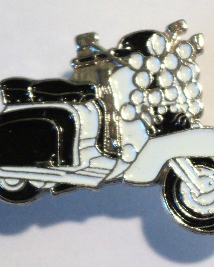 Scooter with lots of Lights Enamel Pin Badge Black/White