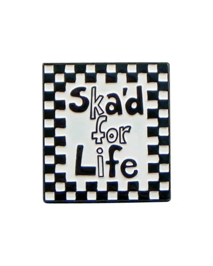 Ska'd For Life Enamel Pin Badge Black/White