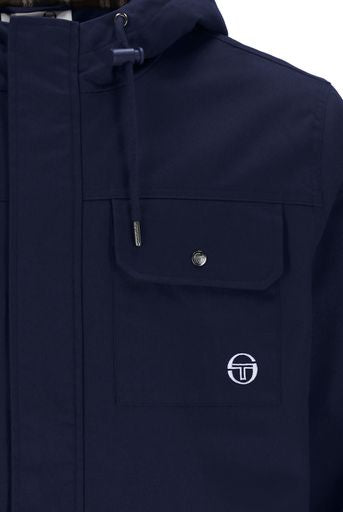 Sergio Tacchini Weaver Hooded Field Jacket Maritime Blue