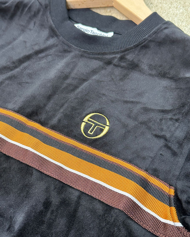 Sergio Tacchini Ayme Velour Tee Black/Gold - 134 Raw Menswear