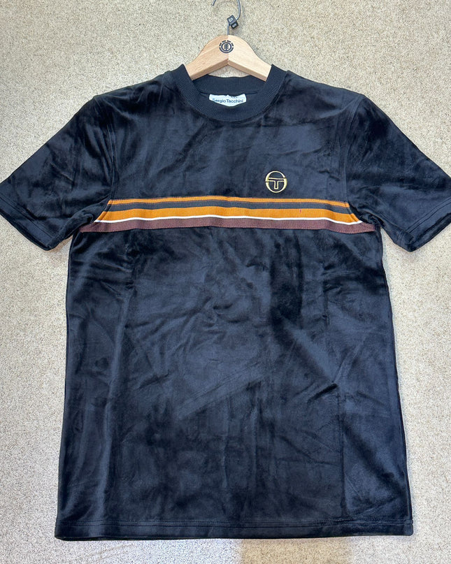 Sergio Tacchini Ayme Velour Tee Black/Gold - 134 Raw Menswear