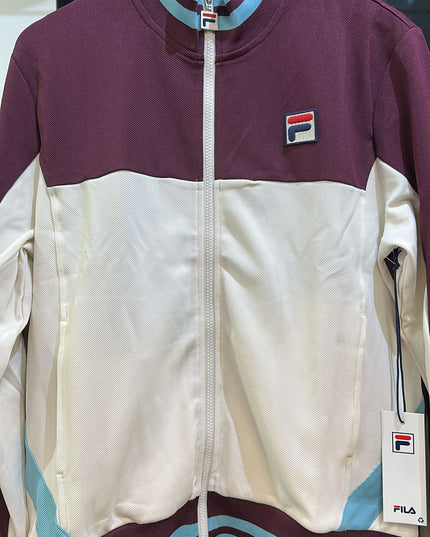 FILA Retro Tiebreaker Funnel Neck Track Top Fig/Gardenia/Milky Blue - 483 Raw Menswear