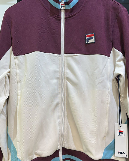 FILA Retro Tiebreaker Funnel Neck Track Top Fig/Gardenia/Milky Blue - 483 Raw Menswear