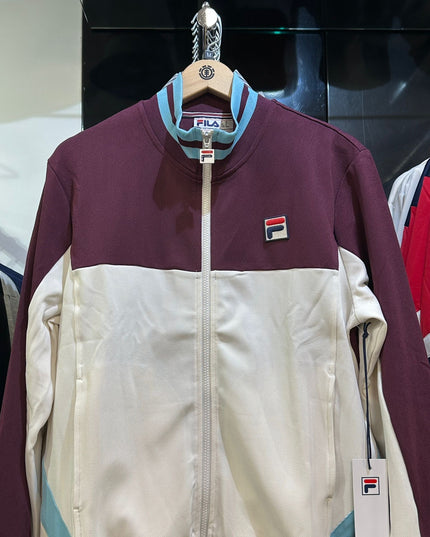 FILA Retro Tiebreaker Funnel Neck Track Top Fig/Gardenia/Milky Blue - 483 Raw Menswear