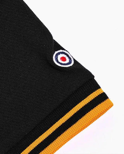 Lambretta Twin Tipped Polo Top Black & Gold - 056 Raw Menswear