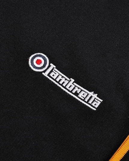 Lambretta Twin Tipped Polo Top Black & Gold - 056 Raw Menswear