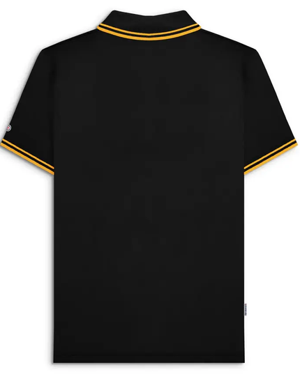 Lambretta Twin Tipped Polo Top Black & Gold - 056 Raw Menswear