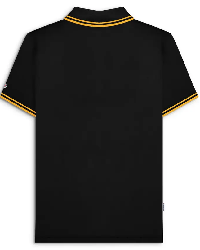 Lambretta Twin Tipped Polo Top Black & Gold - 056 Raw Menswear