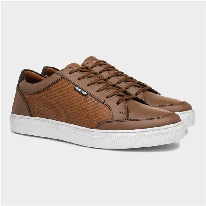 Lambretta Percy Leather Lace Up Trainers Brown - Raw Menswear