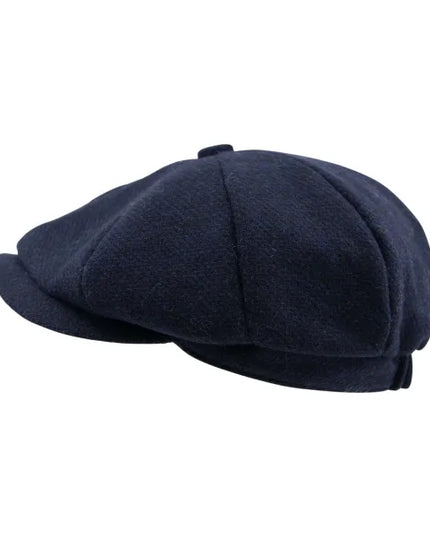 Heritage Hat Tweed Newsboy Cap Navy/Black Mix
