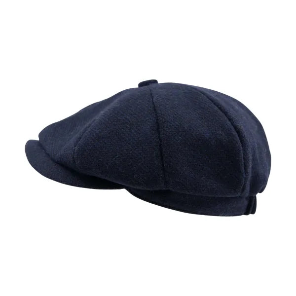 Heritage Hat Tweed Newsboy Cap Navy/Black Mix
