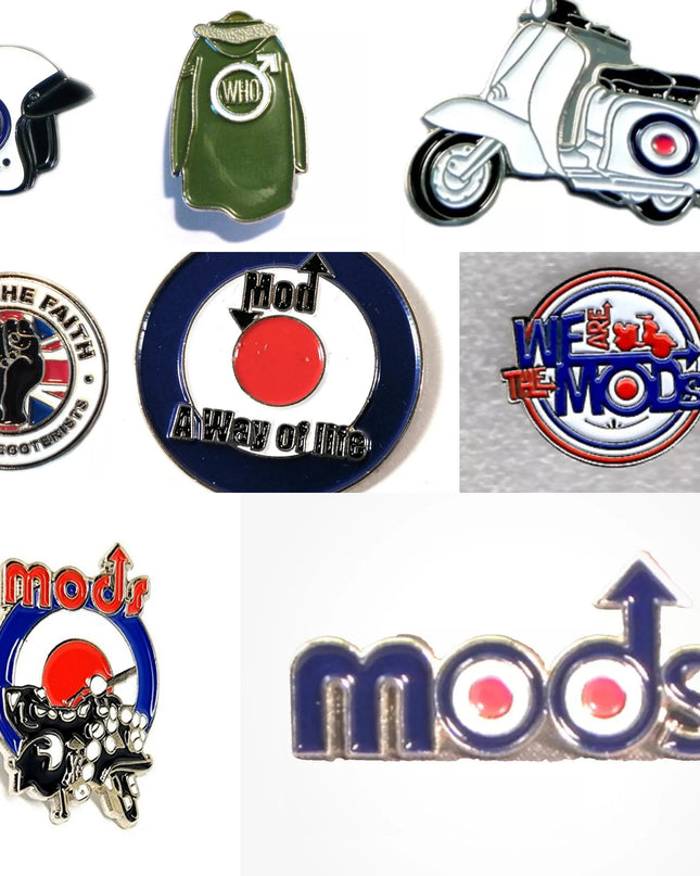 Mod Enamel Pin Badges (8 Pack)