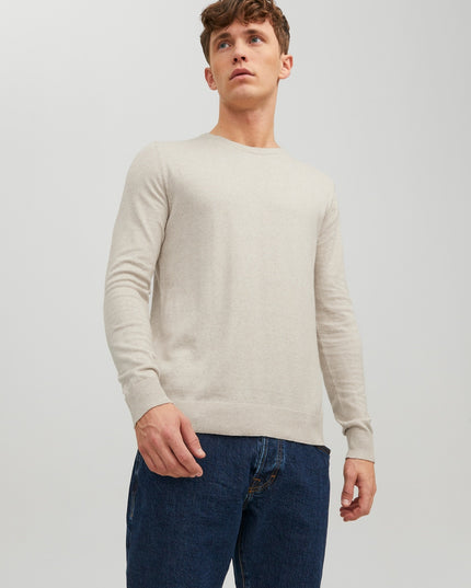 Jack & Jones James Crew Neck Knitwear Jumper Stone - 580