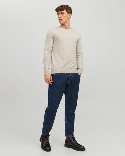 Jack & Jones James Crew Neck Knitwear Jumper Stone - 580