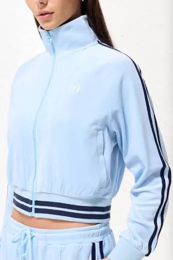 Women's Sergio Tacchini Carmella Velour Track Top Baltic Sea/Maritime Blue