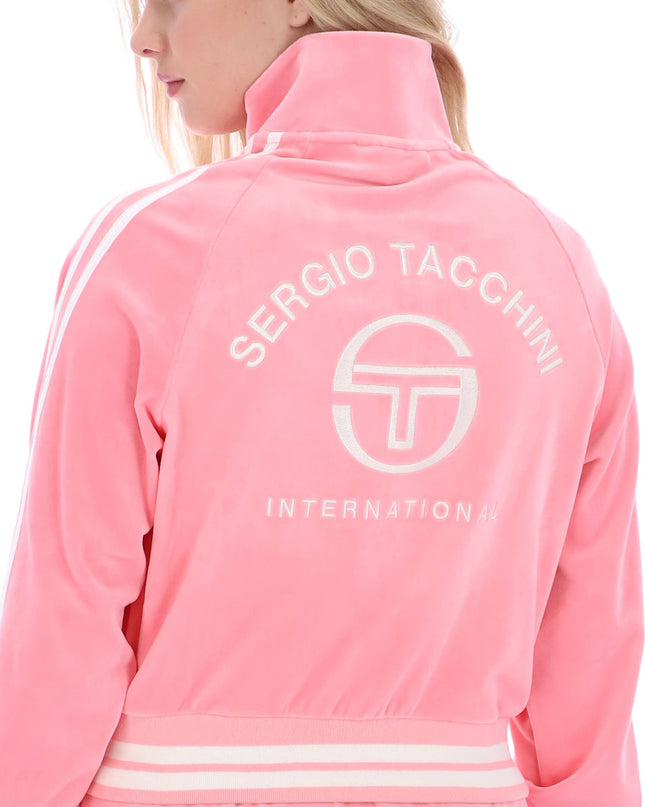 Sergio Tacchini Womens Carmella Velour Track Top in Pink