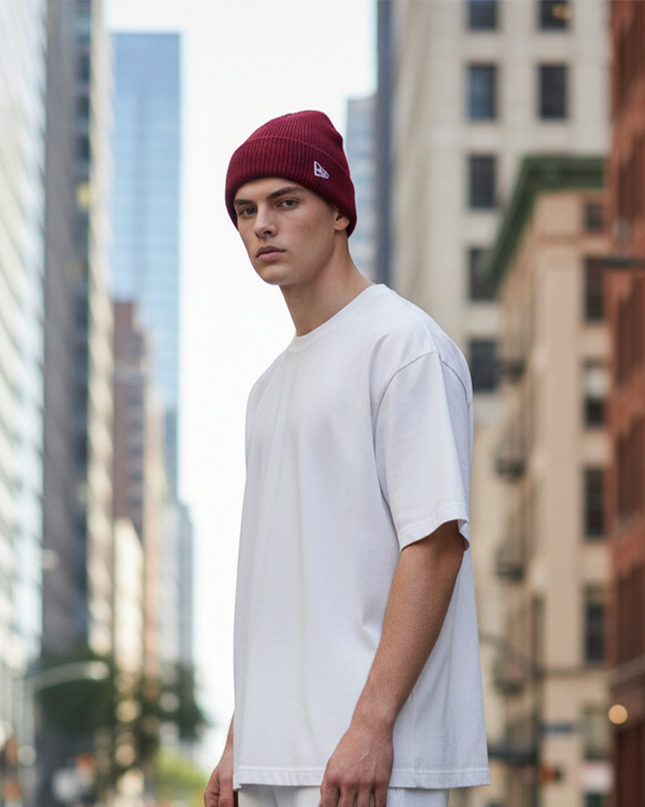 New Era Beanie Hat Burgundy
