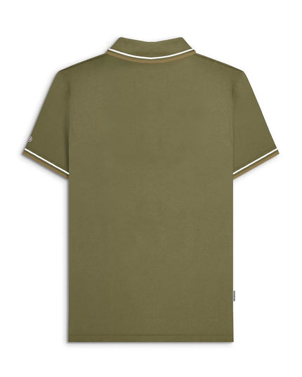 Lambretta Twin Tipped Polo in Khaki Silver/Cashew - 148