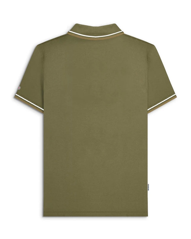 Lambretta Twin Tipped Polo in Khaki Silver/Cashew - 148