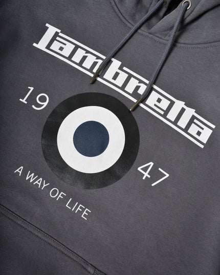 Lambretta Target Hoodie Iron Grey