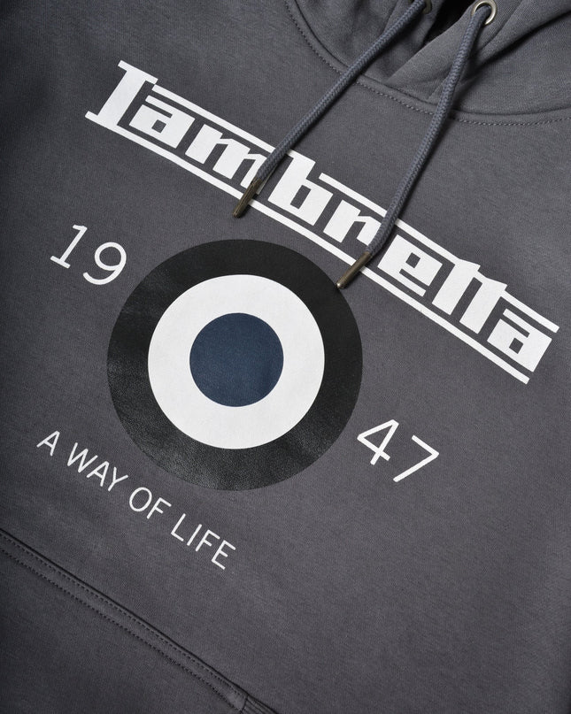Lambretta Target Hoodie Iron Grey