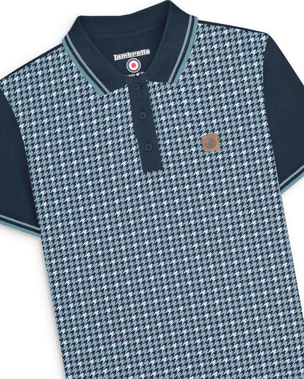 Lambretta Houndstooth Polo in Navy
