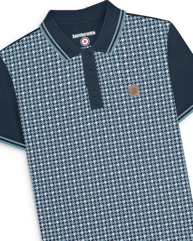 Lambretta Houndstooth Polo in Navy