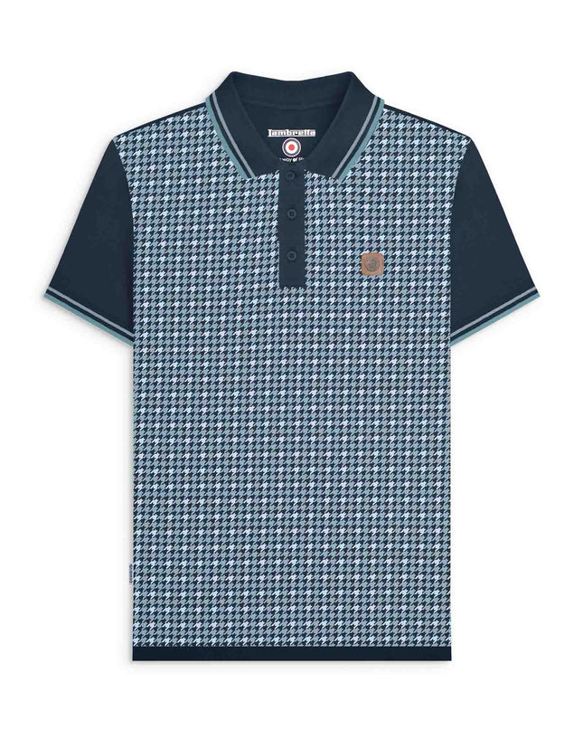 Lambretta Houndstooth Polo in Navy