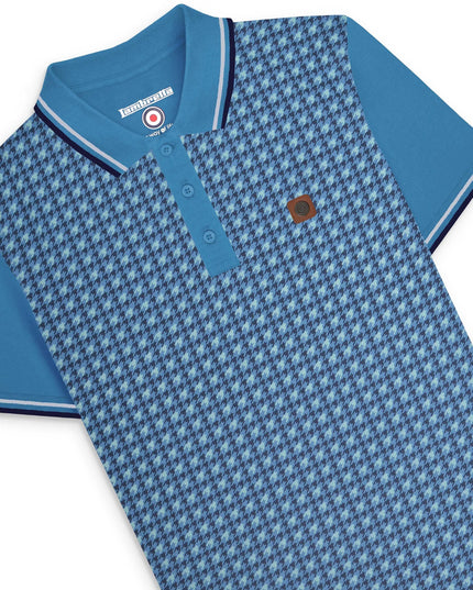 Lambretta Houndstooth Polo in Dark Blue