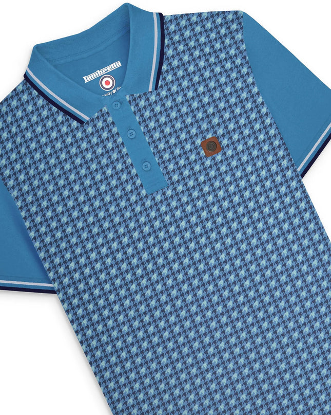 Lambretta Houndstooth Polo in Dark Blue