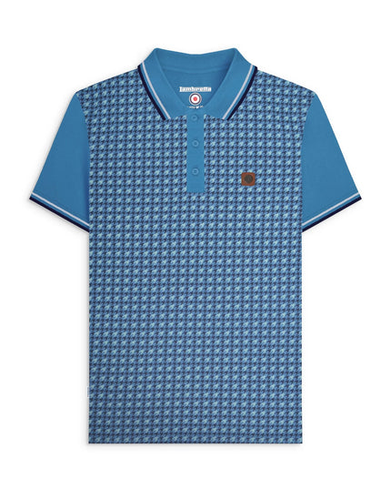 Lambretta Houndstooth Polo in Dark Blue