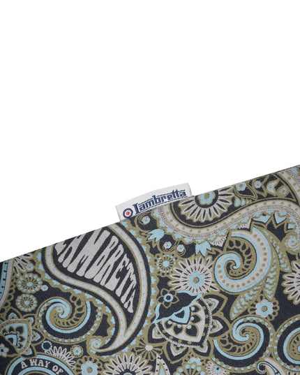 Lambretta Paisley Brand Polo in Navy/Ultimate Grey