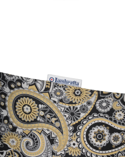 Lambretta Paisley Brand Polo in Black/Grey