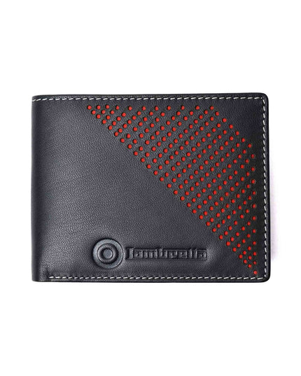 Lambretta Punched Leather Wallet Black - 1013