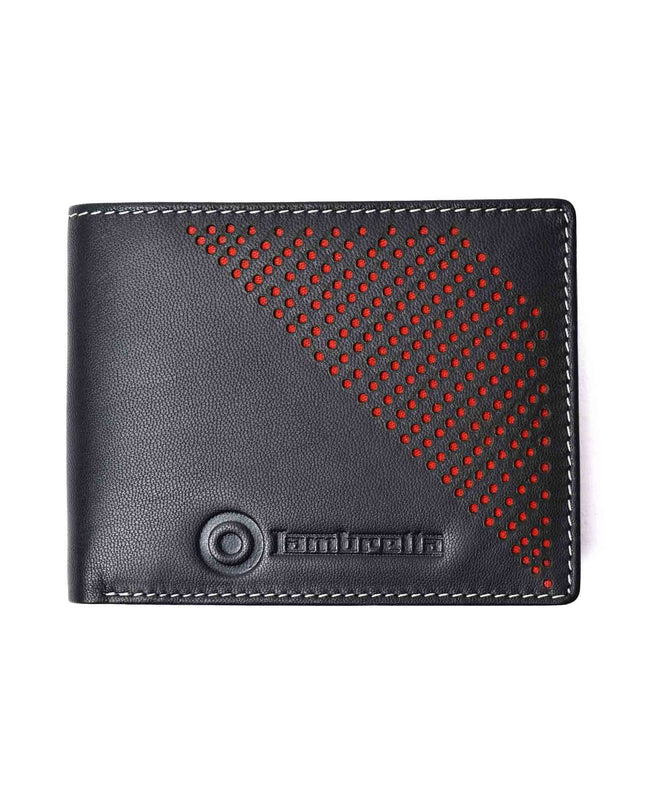 Lambretta Punched Leather Wallet Black - 1013
