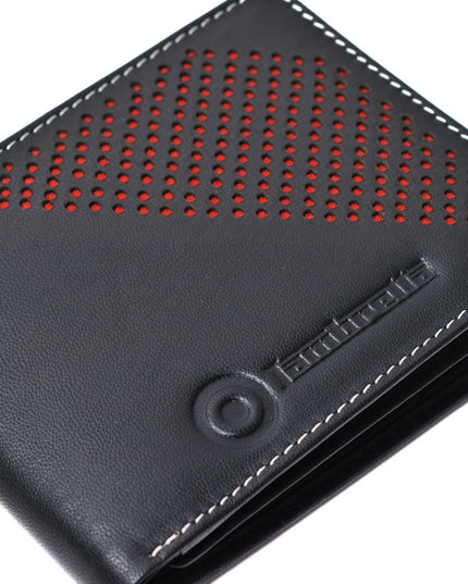 Lambretta Punched Leather Wallet Black - 1013