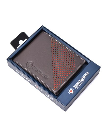 Lambretta Punched Leather Wallet Brown - 1014
