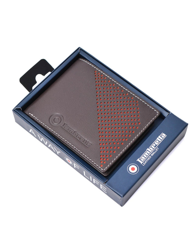 Lambretta Punched Leather Wallet Brown - 1014