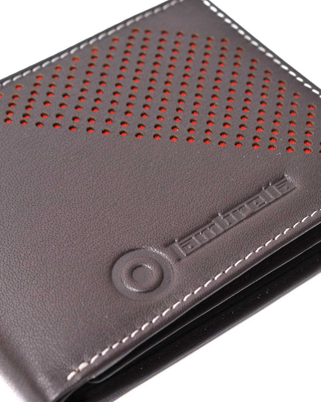 Lambretta Punched Leather Wallet Brown - 1014