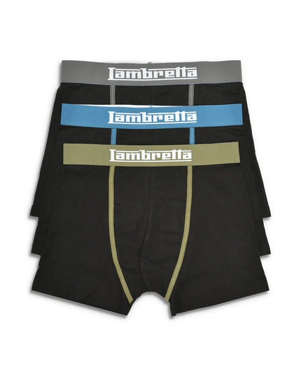 Lambretta 3 Pack Classic Boxers Black