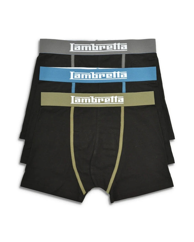 Lambretta 3 Pack Classic Boxers Black