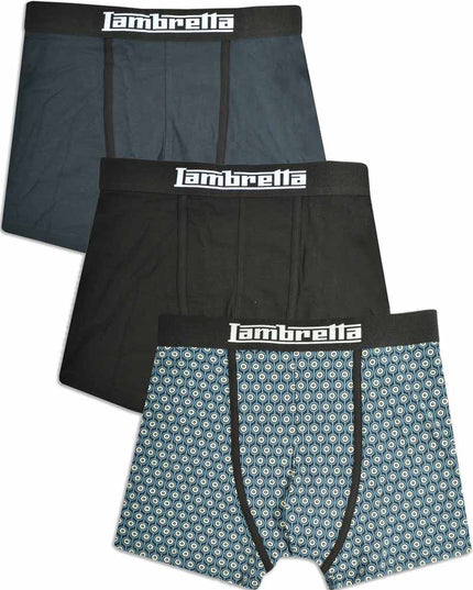 Lambretta 3 Pack Target Boxers Navy/Silver/Black
