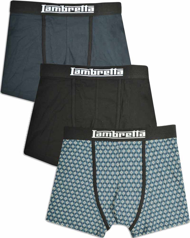 Lambretta 3 Pack Target Boxers Navy/Silver/Black