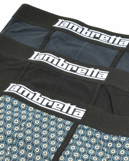 Lambretta 3 Pack Target Boxers Navy/Silver/Black