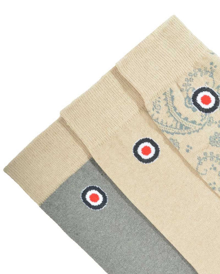 Lambretta 3 Pack Paisley Socks Iron/Stone